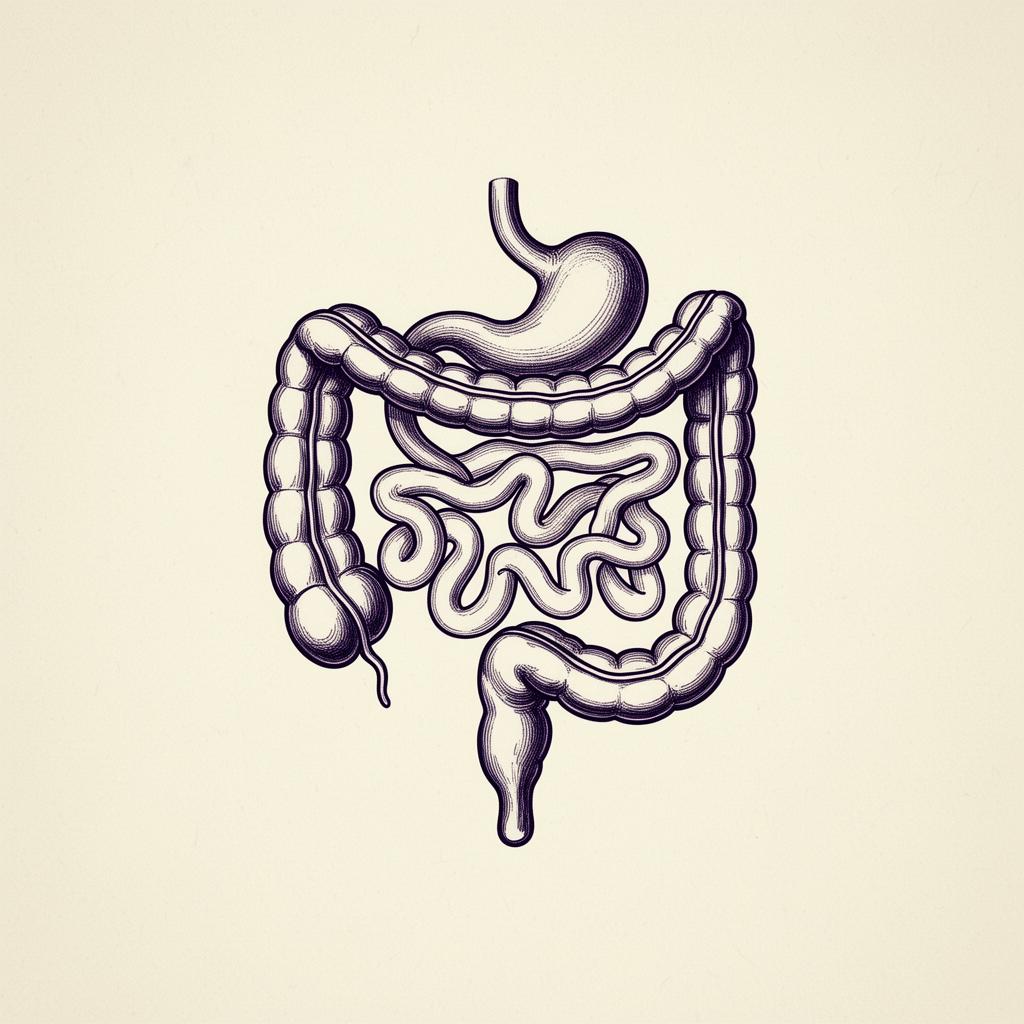 Illustrated diagram of the human digestive system